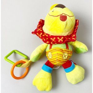 Nuby Lion 10”  Lovey Stroller Clip-On Plush Baby Toy EUC